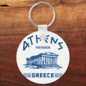 Parthenon - Athen - Griechisch (blau) Schlüsselanhänger (Vorderseite)