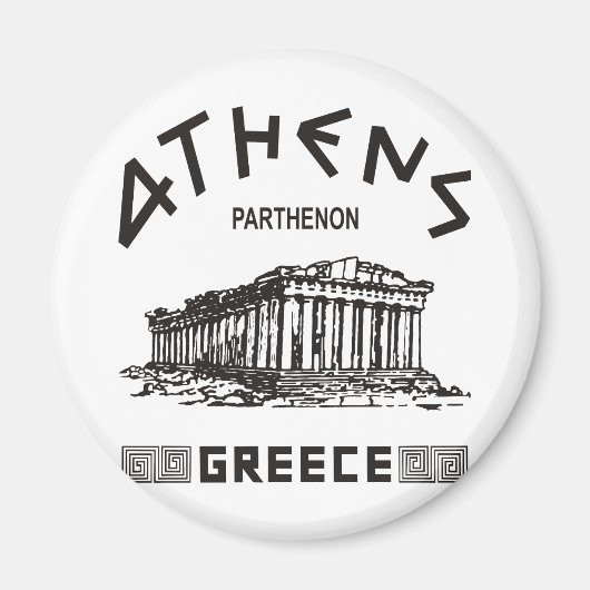 Parthenon - Athen - Griechisch (schwarz) Magnet (Vorne)