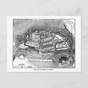 Parthenon auf der Karte von Athen