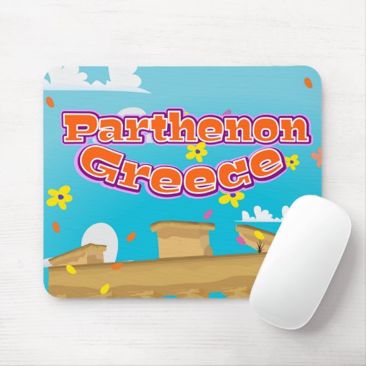 Parthenon Griechenland Reiseplakat. Mousepad (Mit Mouse)