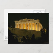 Parthenon in der Nacht Postkarte (Vorne/Hinten)