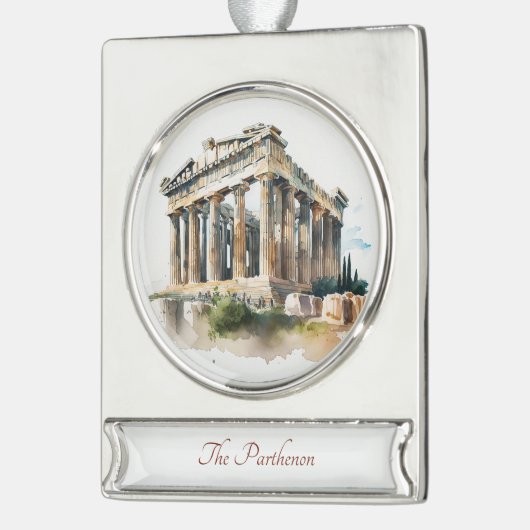 Parthenon Reisen Kunst, Dichtung und Musik Banner-Ornament Silber (Links)