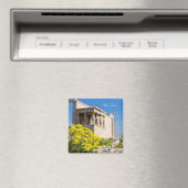 Parthenon-Tempel mit Frühlingsblumen Magnet (In Situ (Geschirrspüler))