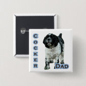 Parti Cocker Spaniel Vater 4 - Schaltfläche Button (Vorne & Hinten)