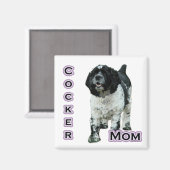 Parti Cocker Spanische Mama; Mama von Cocker Spani Magnet (Vorderseite/Rückseite)