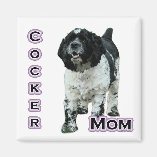 Parti Cocker Spanische Mama; Mama von Cocker Spani Magnet (Vorne)
