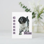 Parti Cocker Spanische Mama; Mama von Cocker Spani Postkarte (Stehend Vorderseite)
