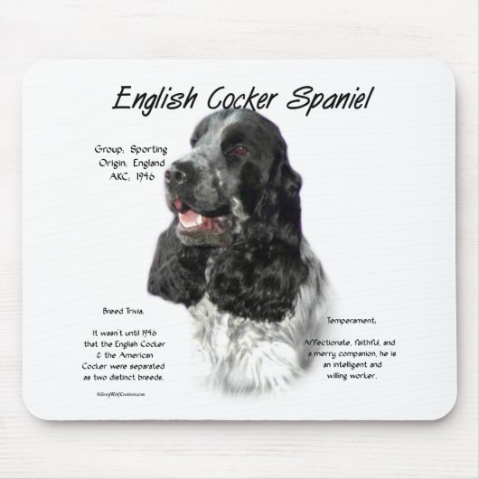 Parti English Cocker Spanische Geschichte Mousepad (Vorne)