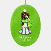 Parti Labradoodle Keramikornament (Vorne)