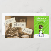 Parti Labradoodle Scarf Weihnachten Modern Green (Vorne/Hinten)