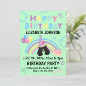Parti Poodle Birthday Invitation in Green Einladung (Stehend Vorderseite)