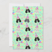Parti Poodle Birthday Invitation in Green Einladung (Rückseite)