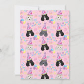Parti Poodle Birthday Invitation in Pink Einladung (Rückseite)