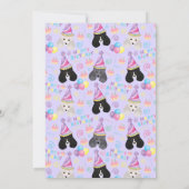 Parti Poodle Birthday Invitation in Purple Einladung (Rückseite)
