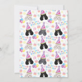 Parti Poodle Birthday Invitation in White Einladung (Rückseite)