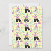 Parti Poodle Birthday Invitation in Yellow Einladung (Rückseite)