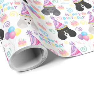 Parti Poodle Birthday Wrapping Paper Geschenkpapier