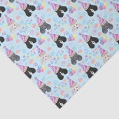 Parti Poodle Tissue Paper in Blue Seidenpapier (Detail)