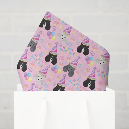 Parti Poodle Tissue Paper in Pink Seidenpapier (Geschenk Tasche)