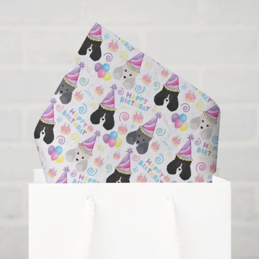 Parti Poodle Tissue Paper in White Seidenpapier (Geschenk Tasche)