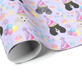 Parti Poodle Wrapping Paper in Purple Geschenkpapier (Rolleneckpunkt)