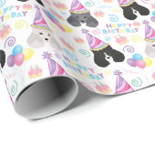 Parti Poodle Wrapping Paper in White Geschenkpapier (Rolleneckpunkt)