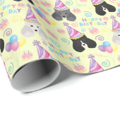 Parti Poodle Wrapping Paper in Yellow Geschenkpapier (Rolleneckpunkt)