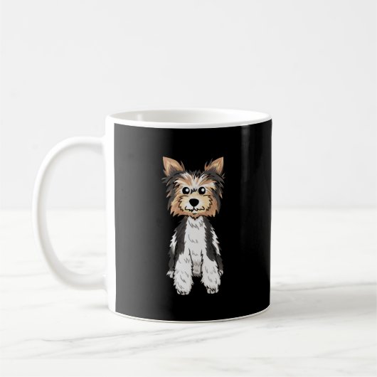 Parti Yorkie Niedliche Kunst Kaffeetasse (Links)