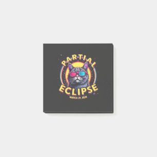 Partial Eclipse 2025 Cat Astronomie KItten Lovers Post-it Klebezettel