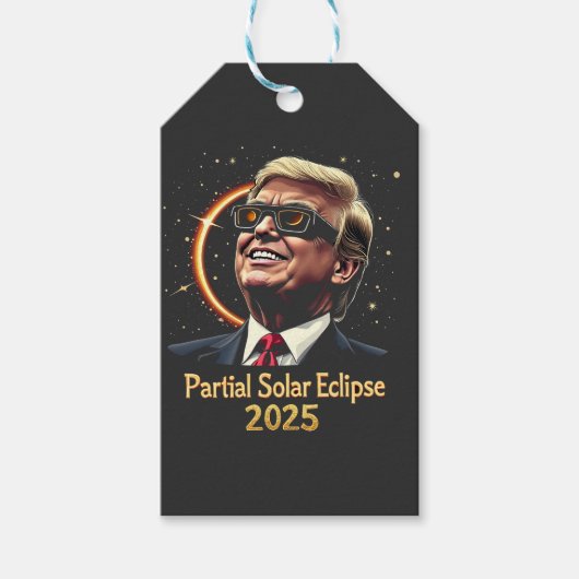 Partial Solar Eclipse 2025 Astronomie Trump Geschenkanhänger (Vorderseite)