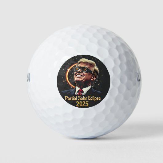 Partial Solar Eclipse 2025 Astronomie Trump Golfball (Vorderseite)