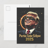 Partial Solar Eclipse 2025 Astronomie Trump Postkarte (Vorne/Hinten)