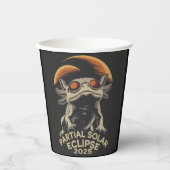 Partial Solar Eclipse 2025 Axolotl Ammph Pappbecher (Vorderseite)
