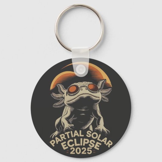 Partial Solar Eclipse 2025 Axolotl Ammph Schlüsselanhänger (Vorderseite)