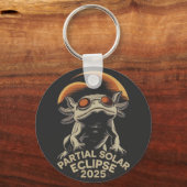 Partial Solar Eclipse 2025 Axolotl Ammph Schlüsselanhänger (Vorderseite)