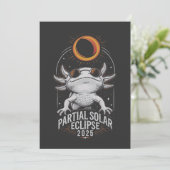 Partial Solar Eclipse 2025 Axolotl Amphibian Einladung (Stehend Vorderseite)