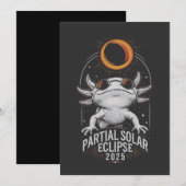 Partial Solar Eclipse 2025 Axolotl Amphibian Einladung (Vorne/Hinten)