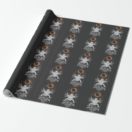 Partial Solar Eclipse 2025 Axolotl Amphibian Geschenkpapier (Ungerollt)