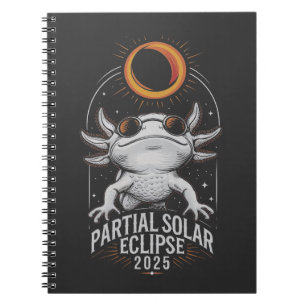 Partial Solar Eclipse 2025 Axolotl Amphibian Notizblock
