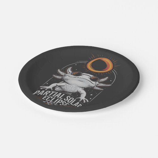 Partial Solar Eclipse 2025 Axolotl Amphibian Pappteller (Schrägansicht)