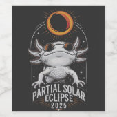Partial Solar Eclipse 2025 Axolotl Amphibian Weinetikett (Einzelnes Label)