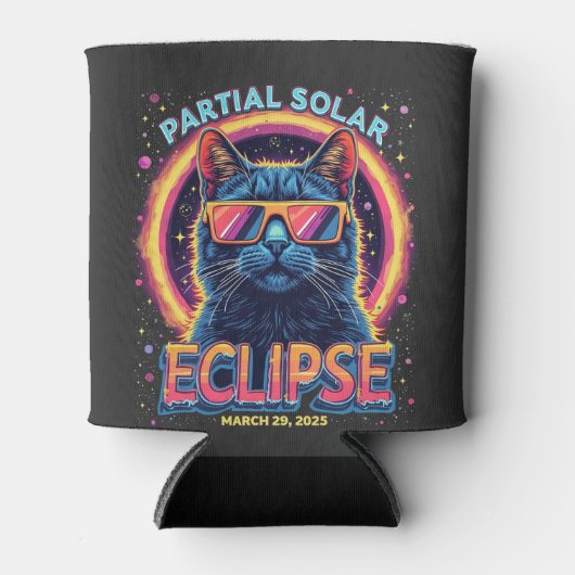 Partial Solar Eclipse 2025 Cat Kitten Dosenkühler (Vorderseite)