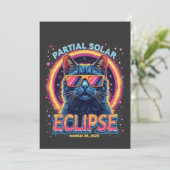 Partial Solar Eclipse 2025 Cat Kitten Einladung (Stehend Vorderseite)