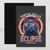 Partial Solar Eclipse 2025 Cat Kitten Einladung (Vorne/Hinten)