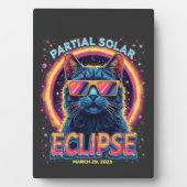Partial Solar Eclipse 2025 Cat Kitten Fotoplatte (Vorderseite)