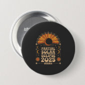 Partial Solar Eclipse 2025 Quebec Kanada Button (Vorne & Hinten)