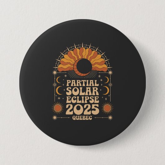 Partial Solar Eclipse 2025 Quebec Kanada Button (Vorderseite)