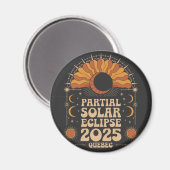 Partial Solar Eclipse 2025 Quebec Kanada Magnet (Vorderseite/Rückseite)
