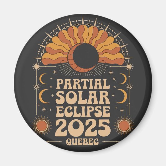 Partial Solar Eclipse 2025 Quebec Kanada Magnet (Vorne)