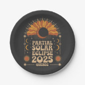 Partial Solar Eclipse 2025 Quebec Kanada Pappteller (Vorderseite)